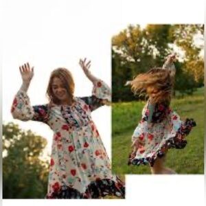 Floral V-Neck Dress by Patrons of Peace
